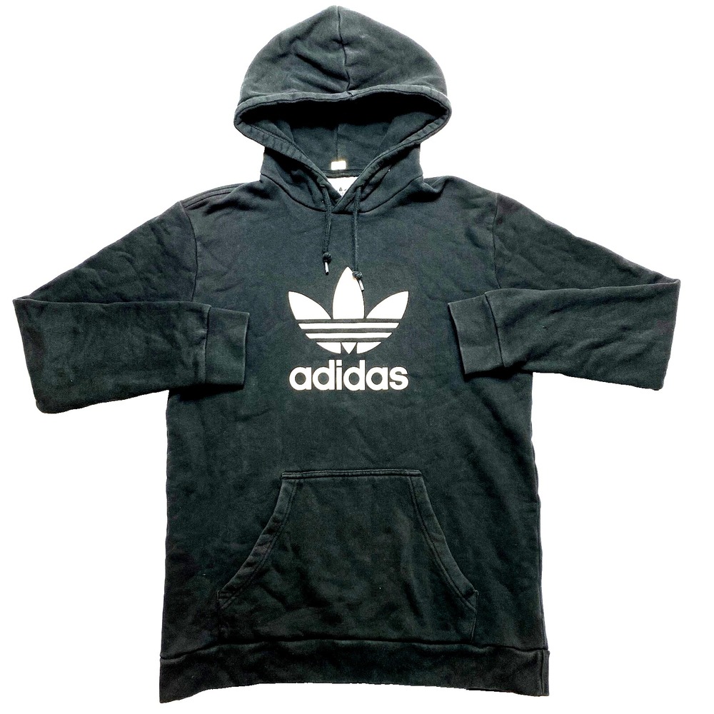 Adidas Hoodie Mens Medium Black Long Sleeve Sweatshirt Pullover Logo